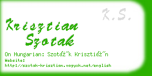 krisztian szotak business card